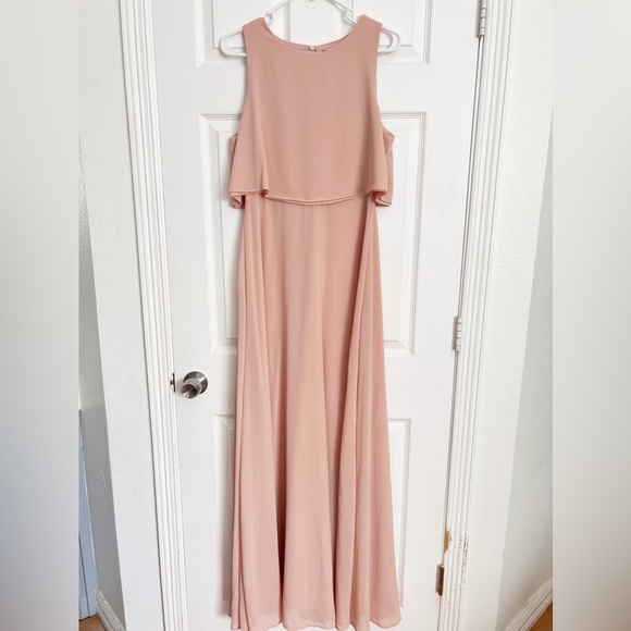 Lulu’s | Utterly Enchanting Lined Sleeveless Maxi Dress Gown Blush Medium - Picture 5 of 11